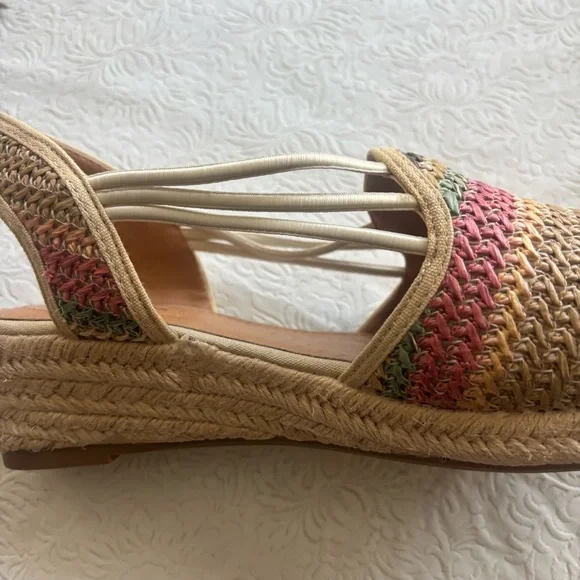 Comfortview Multicolor Braided Clea Espadrille Wedge Sandal, Size 10.5 Wide - Picture 12 of 16